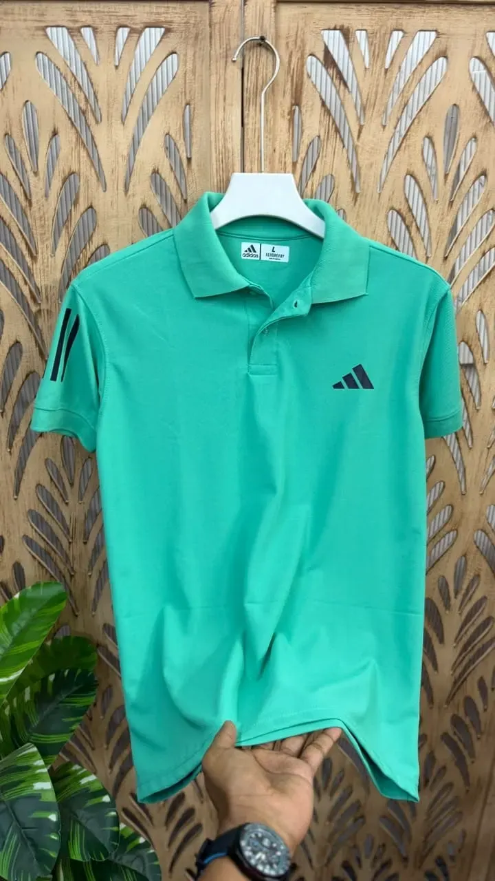 ADIDAS THREE STRIPES COLLAR TSHIRT
