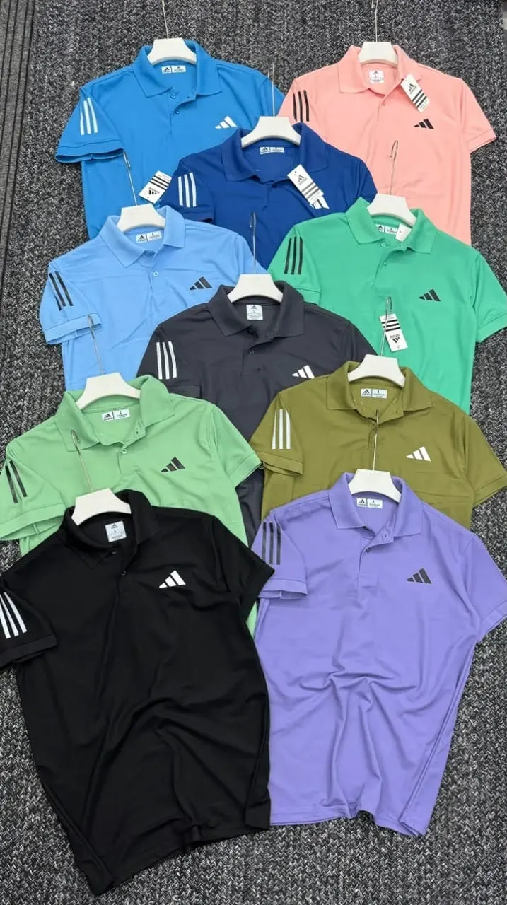 ADIDAS THREE STRIPES COLLAR TSHIRT